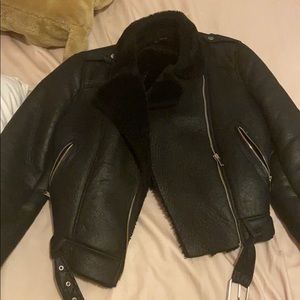 Biker jacket with fur